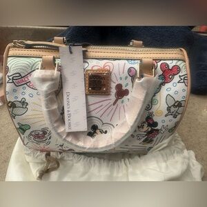 Dooney & Bourke White Satchel with Gold Accents